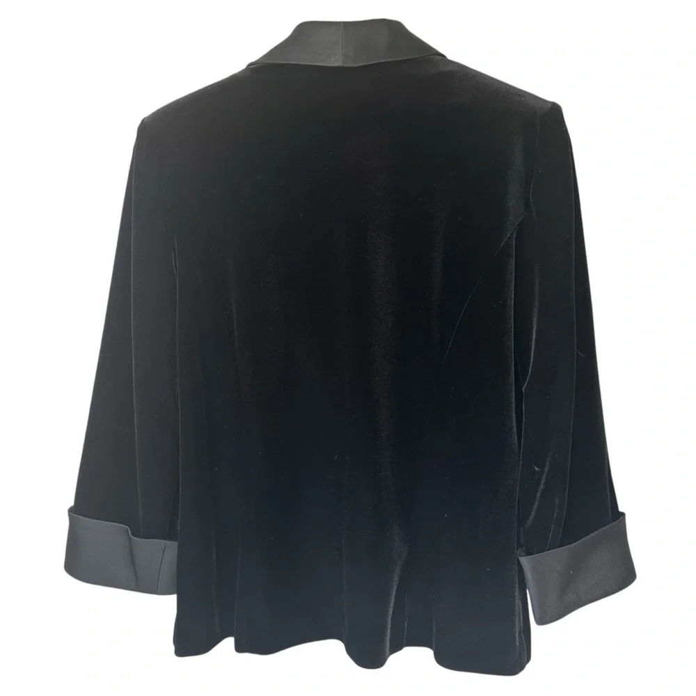 Alex Evenings Black Velvet Blouse Jacket, 10 - Picture 2 of 6